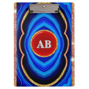 Abstraktes geometrisches Design mit Blau und Gold Klemmbrett