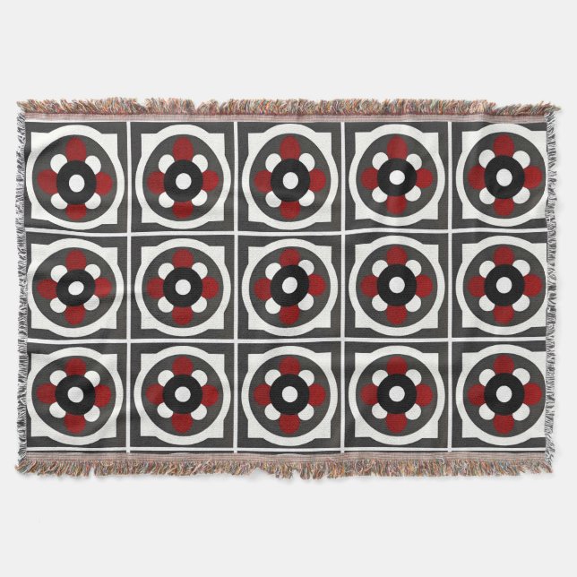 Abstraktes geometrisches Design mit roten, Schwarz Decke (Vorderseite)