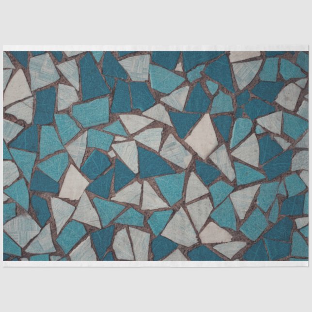 Abstraktes geometrisches Design Moderne Türkis Seidenpapier (Vorderseite)