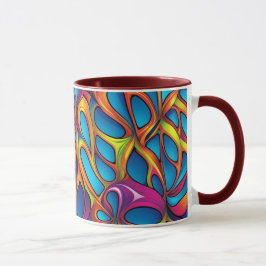 Abstraktes geometrisches digitales Muster 35 - Kaf Tasse