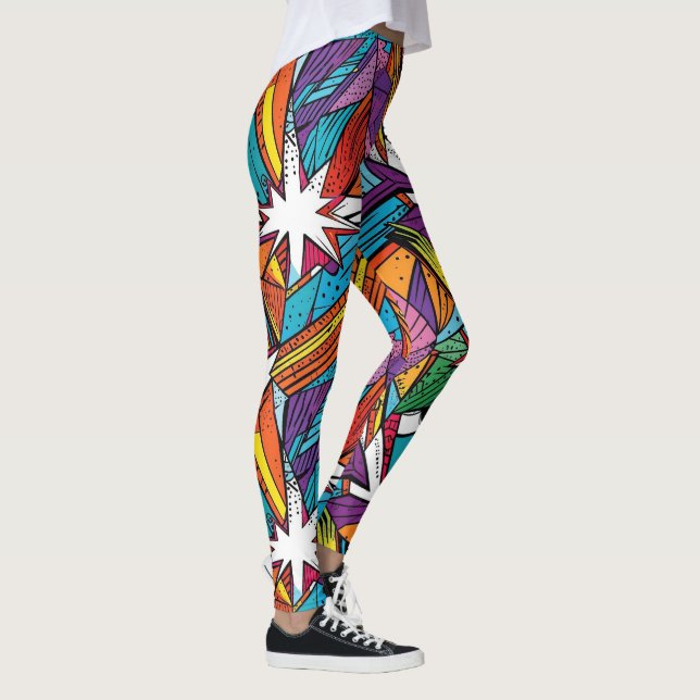 Abstraktes geometrisches Digitalmuster 25 - Leggin Leggings (Rechts)