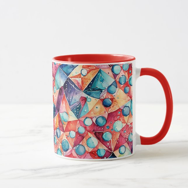 Abstraktes geometrisches Digitalmuster 29 - Kaffee Tasse (Rechts)