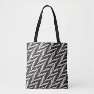 Abstraktes geometrisches Doodle: Schwarz-Weiß-Must Tasche