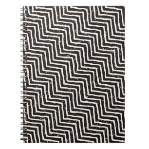 Abstraktes geometrisches Doodle: Schwarz-weißes Mu Notizblock