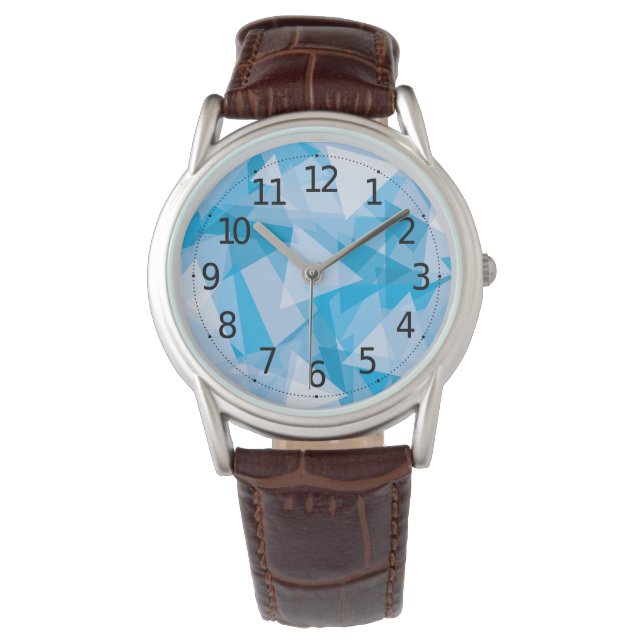 Abstraktes geometrisches Dreieck-Muster | Männerüb Armbanduhr (Vorderseite)