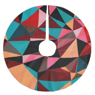 Abstraktes geometrisches Dreieck Polyester Weihnachtsbaumdecke