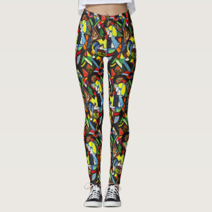Abstraktes Geometrisches Farbmodernistisches Gemäl Leggings