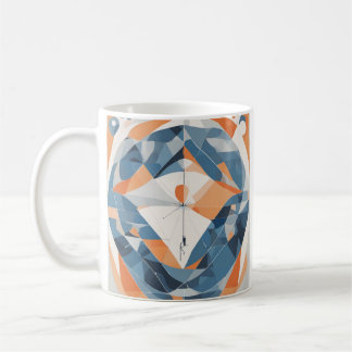 Abstraktes geometrisches Fisch-Angelrute-Design fü Kaffeetasse