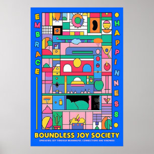 Abstraktes Geometrisches Freudiges Poster Lebendig