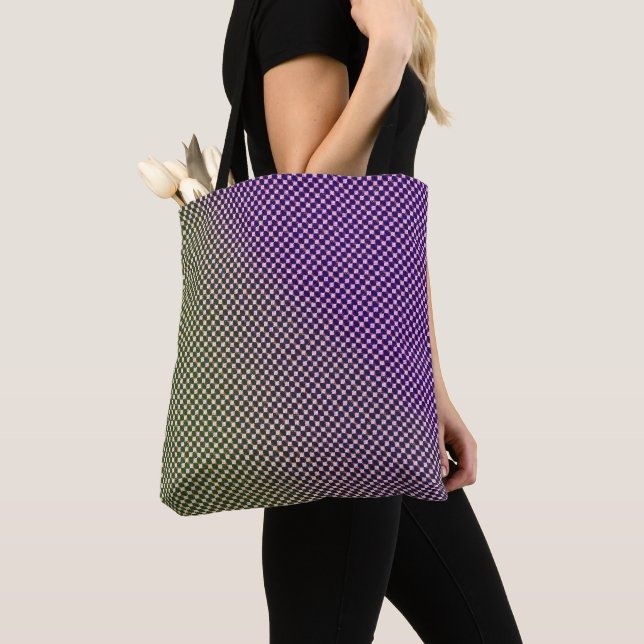 Abstraktes geometrisches Gradient-Schachbrettmuste Tasche (Von Nahem)