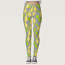 Abstraktes geometrisches, grün gelbes Muster auf G Leggings