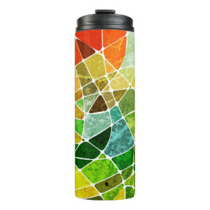 abstraktes geometrisches Grundiermuster, Grunge Thermosbecher