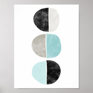 Abstraktes, geometrisches Halbkreisposter in aquam Poster