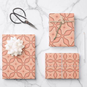 Abstraktes geometrisches Hintergrundbild in warmen Geschenkpapier Set