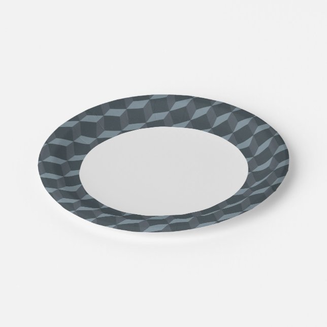 Abstraktes geometrisches Hintergrundmuster Pappteller (Schrägansicht)