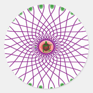 Abstraktes Geometrisches Kreis-Mandala-Rundes Aufk Runder Aufkleber