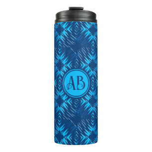 Abstraktes geometrisches Marine-Muster Thermosbecher