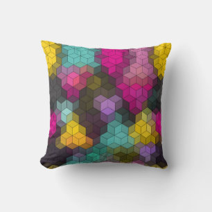 Abstraktes geometrisches, modernes Hexagon formt M Kissen