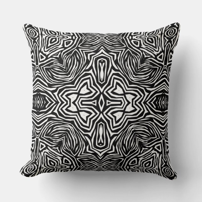 Abstraktes geometrisches, modernes Muster in Schwa Kissen (Vorderseite)