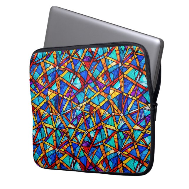 Abstraktes geometrisches Muster 22 - Laptop-Sieb Laptopschutzhülle (Vorderseite Links)