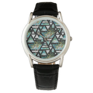 Abstraktes geometrisches Muster Armbanduhr
