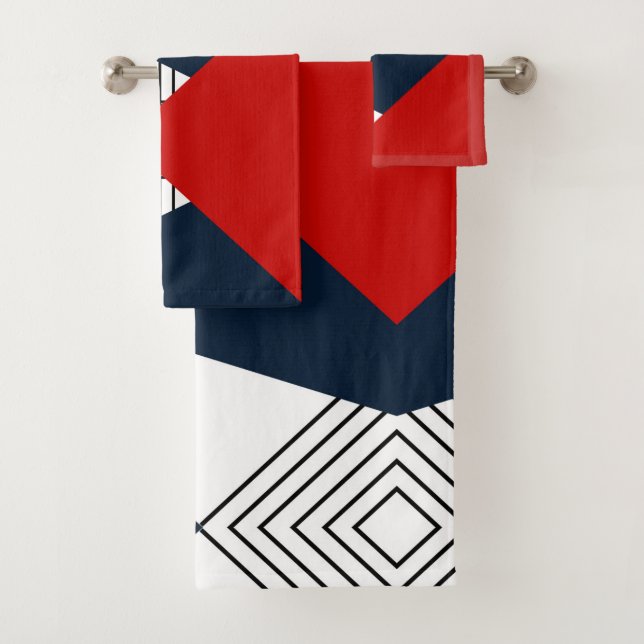 Abstraktes geometrisches Muster Badhandtuch Set (Insitu)