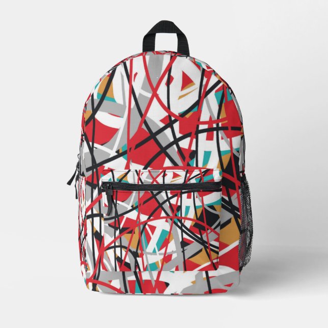 Abstraktes geometrisches Muster Bedruckter Rucksack (Vorderseite)