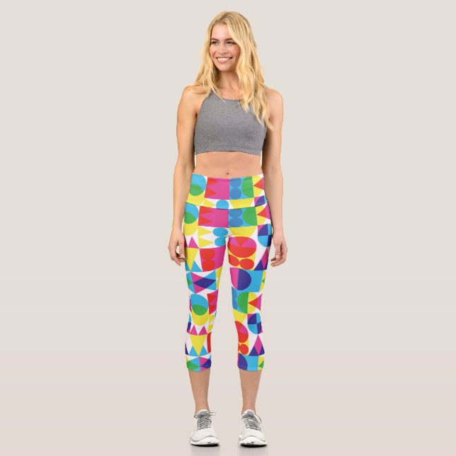 Abstraktes geometrisches Muster. Capri Leggings (Vorderseite)