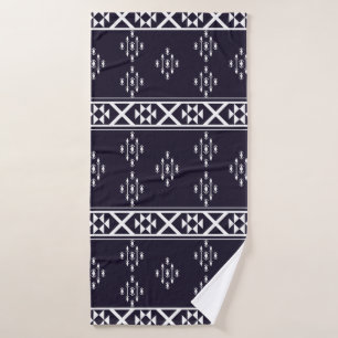 Abstraktes geometrisches Muster Design Blaue Rücks Badehandtuch