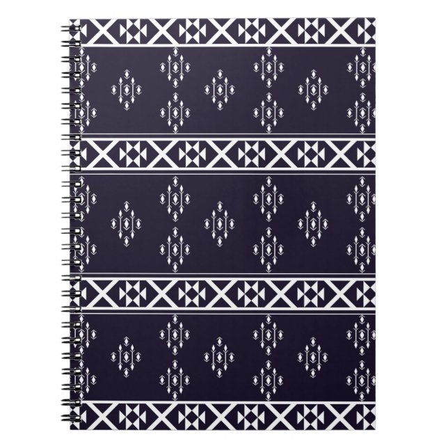 Abstraktes geometrisches Muster Design Blaue Rücks Notizblock (Vorderseite)