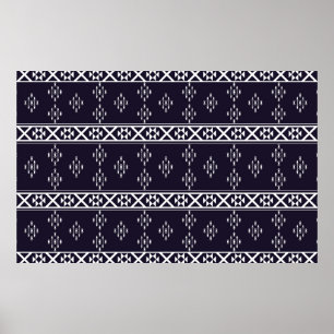 Abstraktes geometrisches Muster Design Blaue Rücks Poster