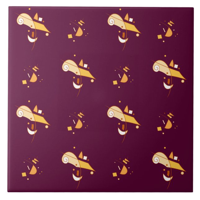 Abstraktes geometrisches Muster Fliese (Vorderseite)