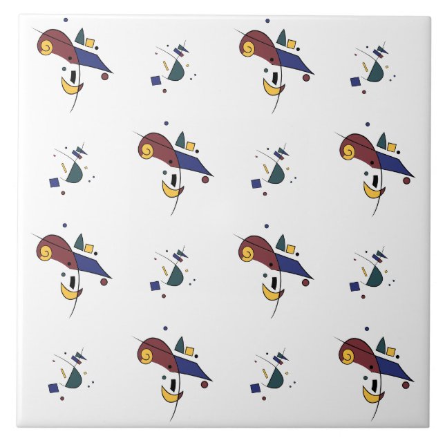 Abstraktes geometrisches Muster Fliese (Vorderseite)