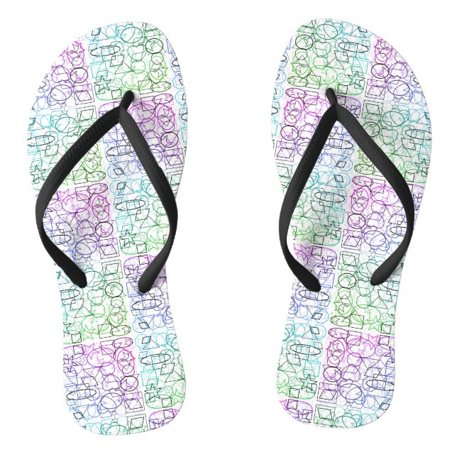 Abstraktes geometrisches Muster | gekocht und gefi Flip Flops (Fußbett)