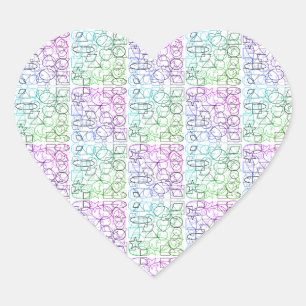 Abstraktes geometrisches Muster gekocht und gefi Herz-Aufkleber