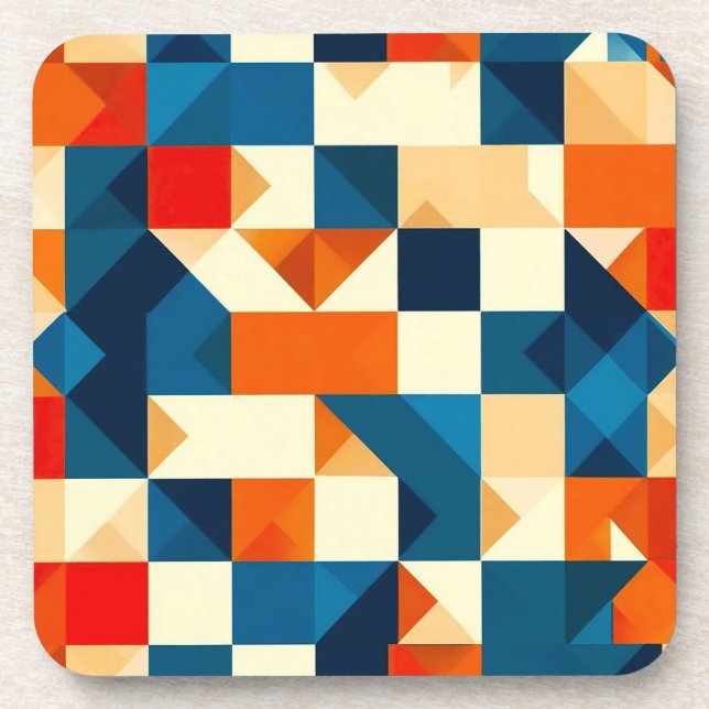 Abstraktes geometrisches Muster Getränkeuntersetzer (Vorderseite)