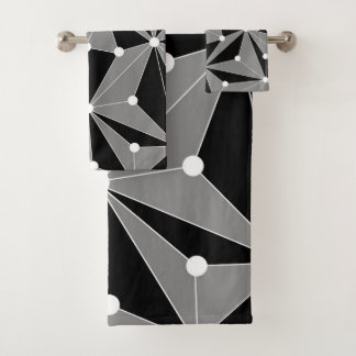 Abstraktes geometrisches Muster - grau. Badhandtuch Set