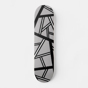 Abstraktes geometrisches Muster - grau Skateboard