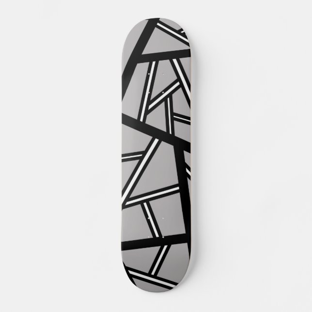 Abstraktes geometrisches Muster - grau Skateboard (Vorderseite)