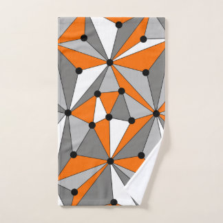 Abstraktes geometrisches Muster - grau und orange. Handtuch