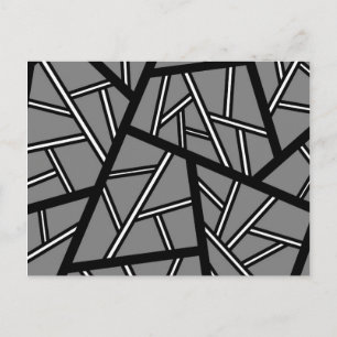 Abstraktes geometrisches Muster - grau und weiß. Postkarte