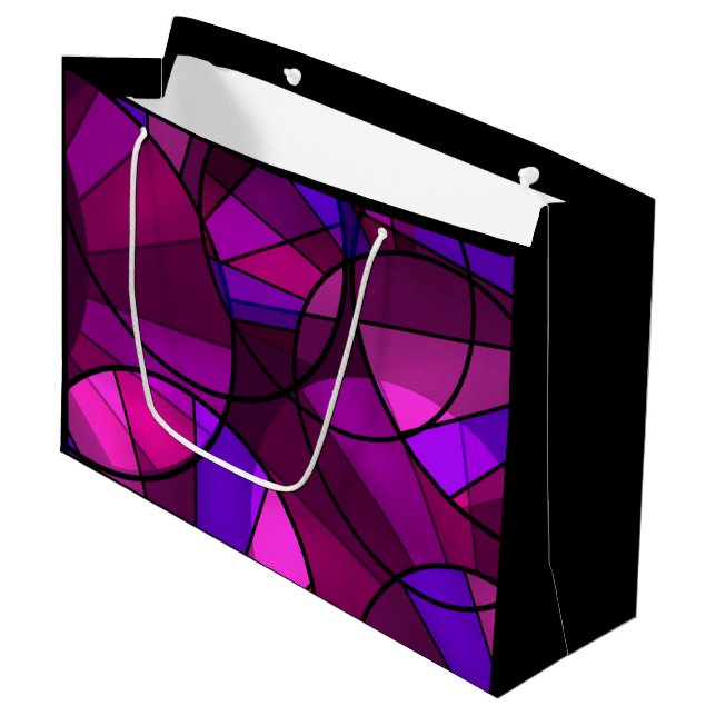Abstraktes geometrisches Muster Große Geschenktüte (Vorderseite Schrägansicht)