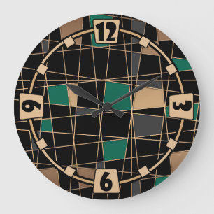Abstraktes geometrisches Muster, große Uhr