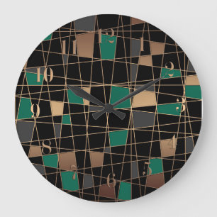 Abstraktes geometrisches Muster Große Wanduhr