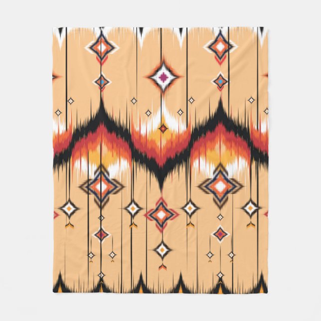 Abstraktes geometrisches Muster, Ikat Geo Fleecedecke (Vorderseite)