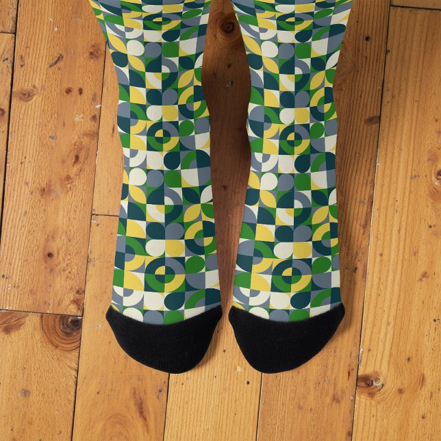 Abstraktes geometrisches Muster im Bauhaus Socken (Von Creator hochgeladen)