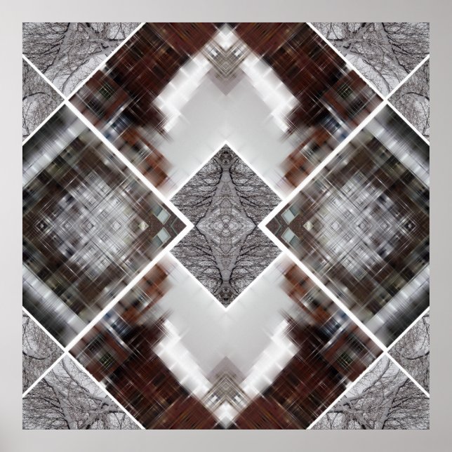 Abstraktes geometrisches Muster im Winter Poster (Vorne)