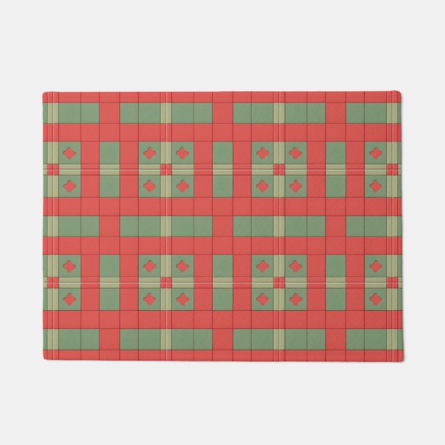 Abstraktes geometrisches Muster in fettfarbigen Fa Fußmatte (Vorderseite)