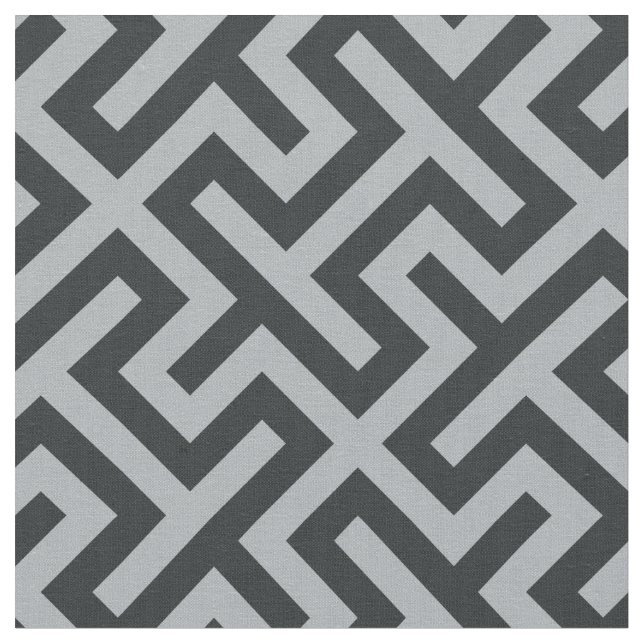 abstraktes geometrisches Muster in Schwarz und Gra Stoff (Nahaufnahme)