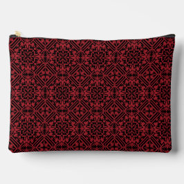 Abstraktes geometrisches Muster in Schwarz und Rot Zubehörtasche